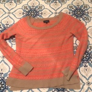 American Eagle neon pink & tan sweater